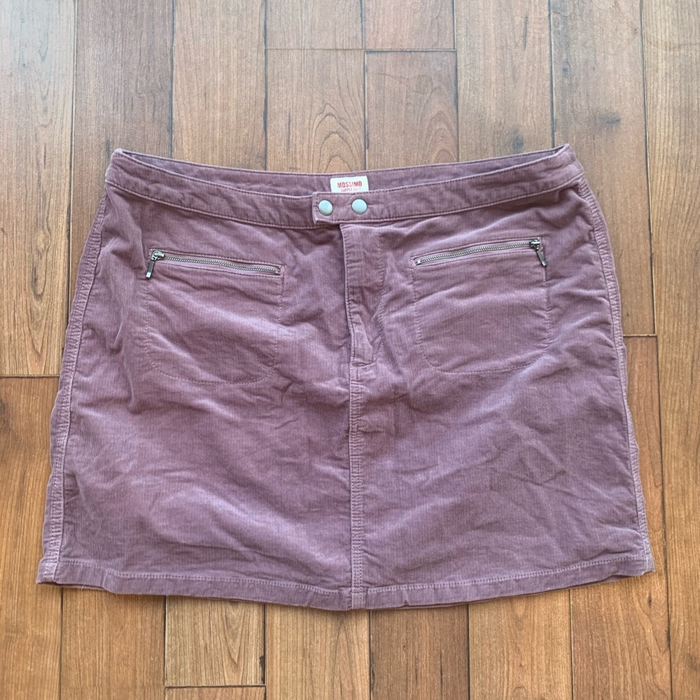 Dusty Purple Snap Corduroy Mini Skirt
